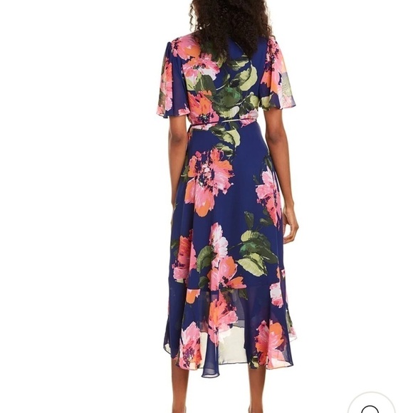 Trina Turk Fragrant Ink Wrap MIDI Dress Size 4 - Picture 2 of 10